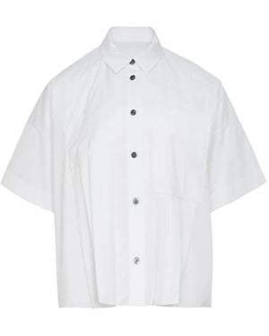 Enfold Pleated Boxy-Fit Shirt - White