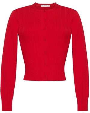 Adam Lippes Crew-Neck Cardigan - Red