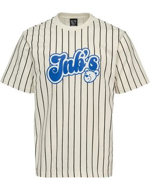 INBETWEENERS ストライプ ロゴ Tシャツ - ホワイト