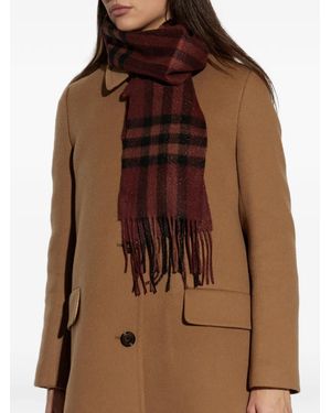 Burberry Check Fringed Scarf - Brown