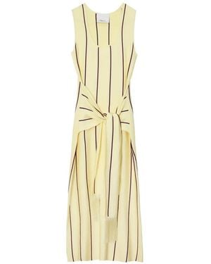 3.1 Phillip Lim Striped Tie-Waist Midi Dress - Metallic
