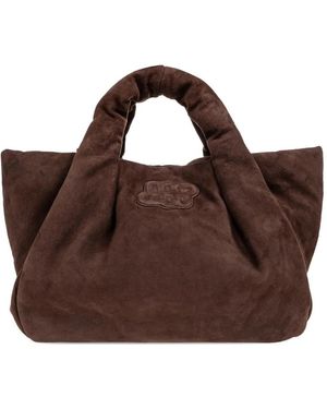 Munthe Lixia Ruched Tote Bag - Brown