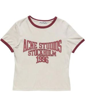 Acne Studios T-Shirt Met Logoprint - Roze