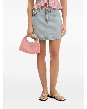 Rip Curl Tabby 2.0 Embroidered-Logo Denim Mini Skirt - Blue