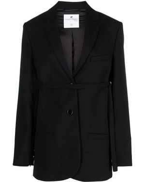 Courreges Strap Single-Breasted Blazer - Black