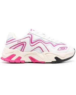 MSGM Panelled Low-Top Sneakers - Pink