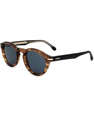 Carrera Gafas De Sol Con Montura Redonda Y Efecto De Cuerno - Blanco