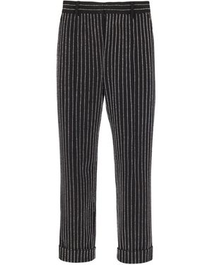 Balmain Pantaloni A Righe - Grigio