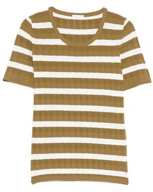 Roberto Collina Striped Ribbed T-Shirt - Yellow