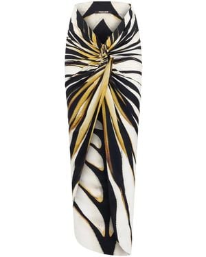 Roberto Cavalli Pareo mit Ray of Gold-Print - Weiß