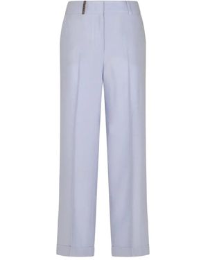 Peserico Straight-Leg Trousers - Blue