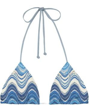 MC2 Saint Barth Top De Bikini De Punto Chevron - Azul