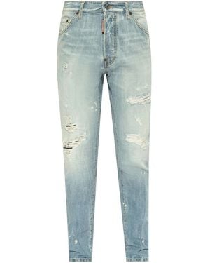 DSquared² Ripped Slim-Cut Jeans - Blue