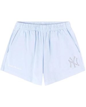 Sporty & Rich Yankees Krystal Disco Shorts - Blue