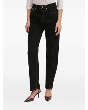 Benetton Jean Droit À Coutures Contrastantes - Black