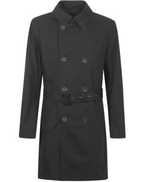 Herno Double-Breasted Trench Coat - Black