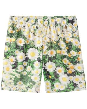 John Elliott Flower Printed Deck Shorts - Green