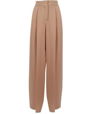Alberta Ferretti プリーツ ワイドパンツ - ナチュラル
