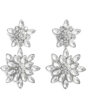 Self-Portrait Crystal-Embellished Earrings - White