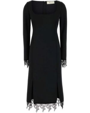 Blumarine Robe Mi-Longue À Bordures En Dentelle - Black