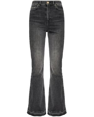 Ganni Schlagjeans Mit Hohem Bund - Grau