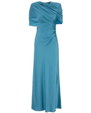 Stella McCartney Draped Satin Maxi Dress - Blue