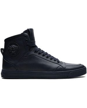 Versace High-top Leather "navy" Trainers - Blue