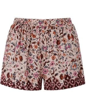 Natalie Martin Jasper Floral-Print Shorts - Red