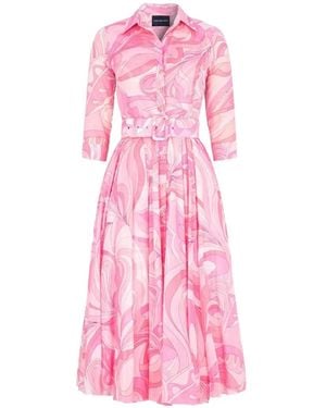 Samantha Sung Audrey Pucciesque Graphic-Print Maxi Dress - Pink