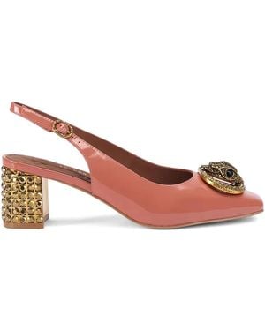 Kurt Geiger Chelsea Snake-Detail Court Shoes - Pink