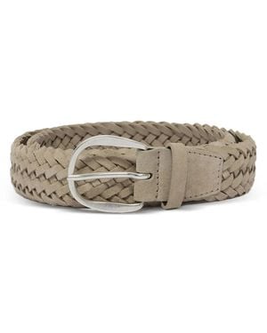 Orciani Braided Leather Belt - Grey