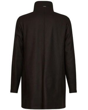 Herno Faux-Fur Trim High-Neck Coat - Black