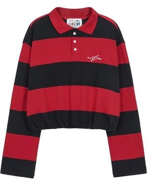 Marge Sherwood X Peanuts Striped-Pattern Polo Shirt - Red