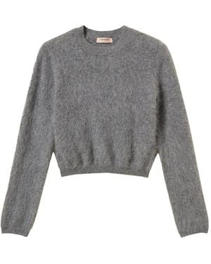 Twinset Pullover Mit Gebürstetem Effekt - Grau