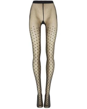 Wolford Blossom Floral-Pattern Tights - Natural