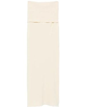 AYA MUSE Oona Ribbed-Knit Maxi Skirt - White