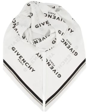 Givenchy Maxi Shadow Logo-Print Bandeau Scarf - White