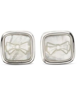 ShuShu/Tong X Yvmin Boucles D'Oreilles Carrées À Détail De Nœud - White