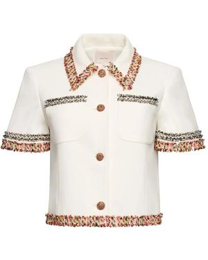 Cinq À Sept Fringed Collared Jacket - White