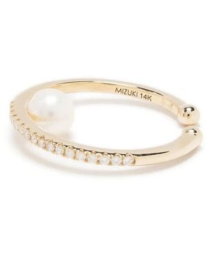 Mizuki 14Kt Sea Of Beauty Diamond And Pearl Ear Cuff - White