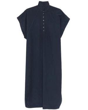 Barena Button-Fastening Dress - Blue