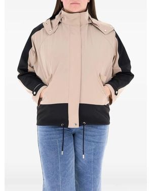 Elena Miro Colour-Block Hooded Jacket - Blue