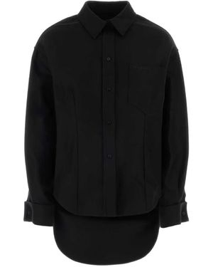 Balenciaga Gabardine logo-embroidered shirt - Schwarz