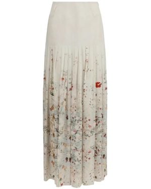CRI.DA Falda Larga Con Detalle Floral - Blanco