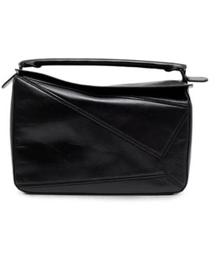 Loewe Large Puzzle Panelled Tote Bag - Black