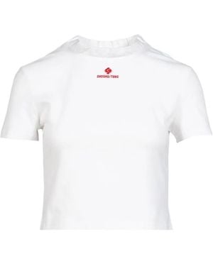 ShuShu/Tong Wave Lace Collar T-Shirt - White