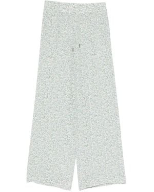 Ermanno Scervino Floral-Print Pants - White