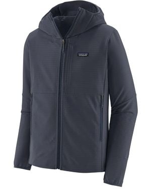 Patagonia Logo-Patch Hooded Jacket - Blue