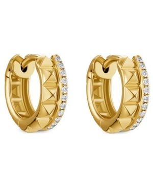 David Yurman Diamond Hoop Earrings - Metallic