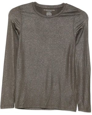 Majestic Filatures T-Shirt Pailleté À Manches Longues - Grey